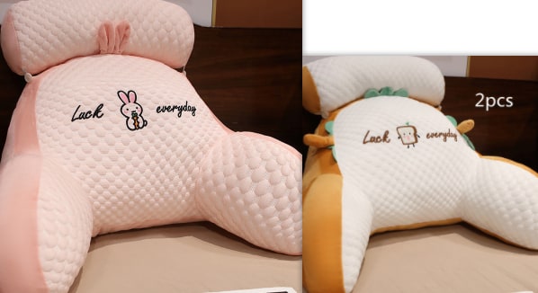 Lendensteunkussen met leesrugsteun, armleuningen en afneembare nekrol voor in bed