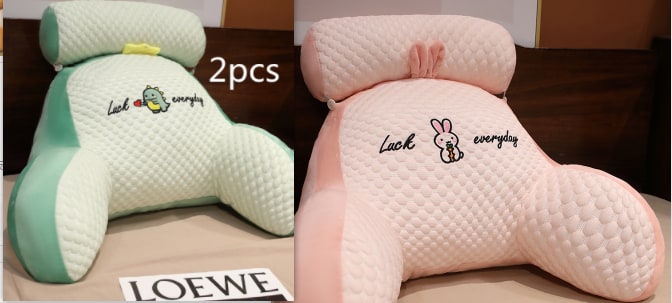 Lendensteunkussen met leesrugsteun, armleuningen en afneembare nekrol voor in bed