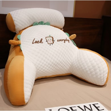 Lendensteunkussen met leesrugsteun, armleuningen en afneembare nekrol voor in bed