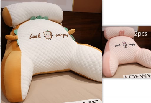 Lendensteunkussen met leesrugsteun, armleuningen en afneembare nekrol voor in bed