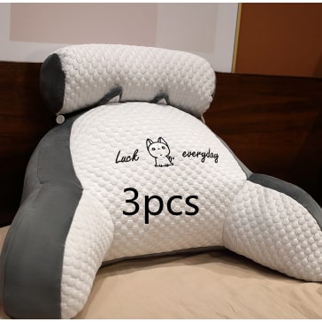 Lendensteunkussen met leesrugsteun, armleuningen en afneembare nekrol voor in bed
