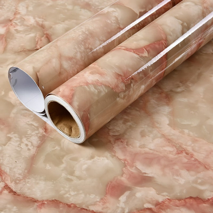Marmeren plakfolie voor aanrechtblad en plankbekleding, zelfklevend, waterdicht, hoogglans