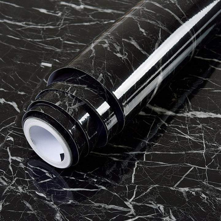 Marmeren plakfolie voor aanrechtblad en plankbekleding, zelfklevend, waterdicht, hoogglans