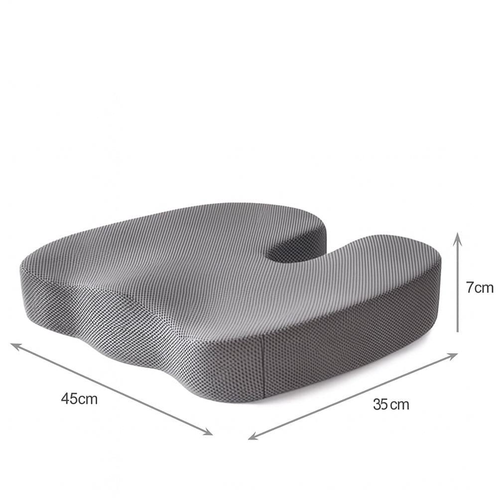 Ergonomisch bureaustoelkussen van traagschuim met orthopedische stuitontlasting en gellaag