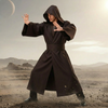 Heren Halloween cosplay ruimteridder kostuum met gewaad met capuchon, tuniek, broek en riemset voor volwassenen