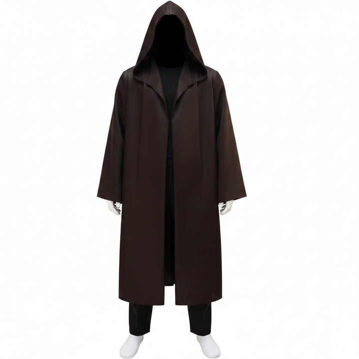 Heren Halloween cosplay ruimteridder kostuum met gewaad met capuchon, tuniek, broek en riemset voor volwassenen