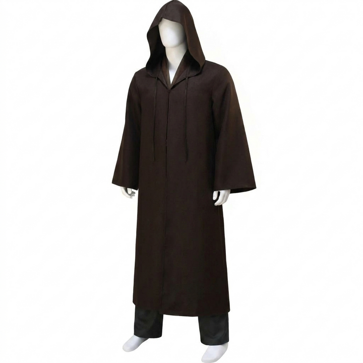 Heren Halloween cosplay ruimteridder kostuum met gewaad met capuchon, tuniek, broek en riemset voor volwassenen