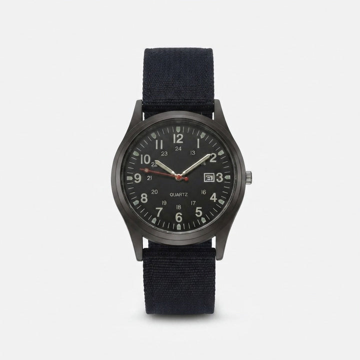 Militair horloge met nylon band – waterdicht, schokbestendig, met lichtgevende wijzers