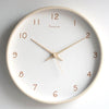 Minimalistische analoge houten wandklok, stil, rond, 10 inch, geruisloos