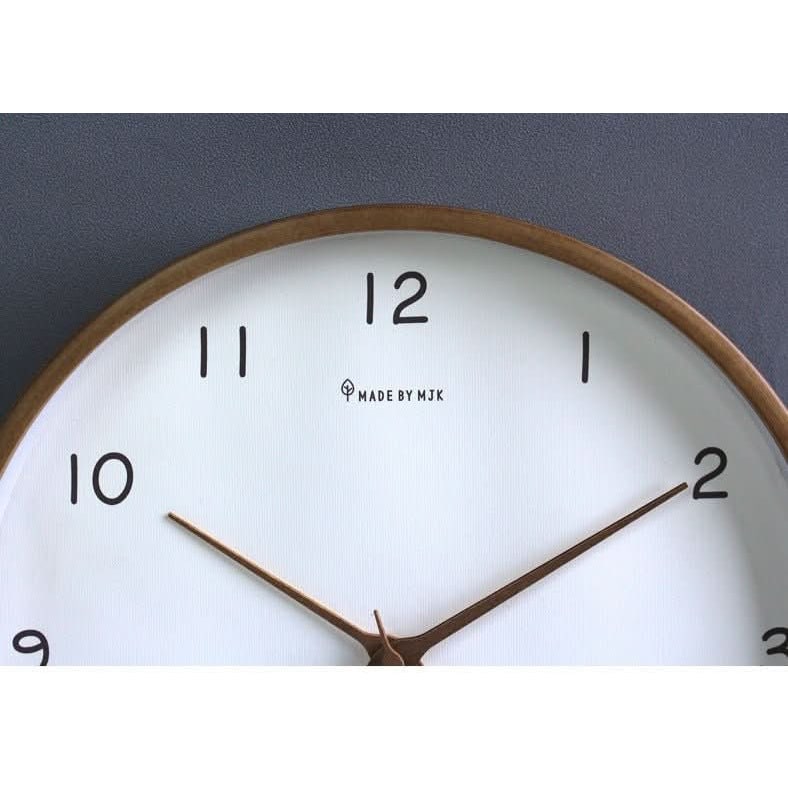Minimalistische analoge houten wandklok, stil, rond, 10 inch, geruisloos