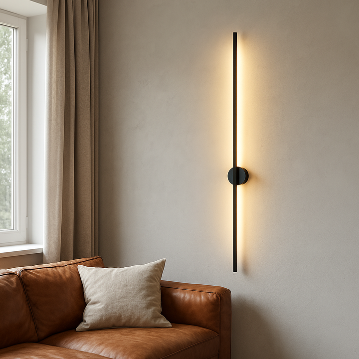 Moderne eigentijdse lineaire LED-wandlamp met indirecte achtergrondverlichting