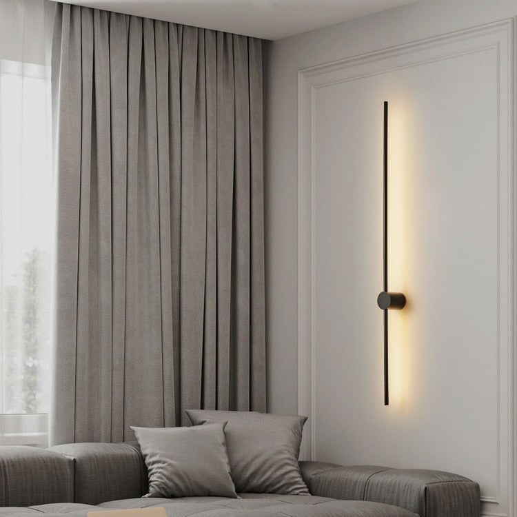 Moderne eigentijdse lineaire LED-wandlamp met indirecte achtergrondverlichting