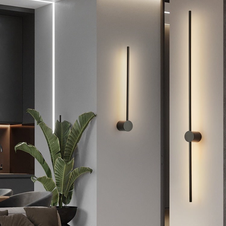 Moderne eigentijdse lineaire LED-wandlamp met indirecte achtergrondverlichting
