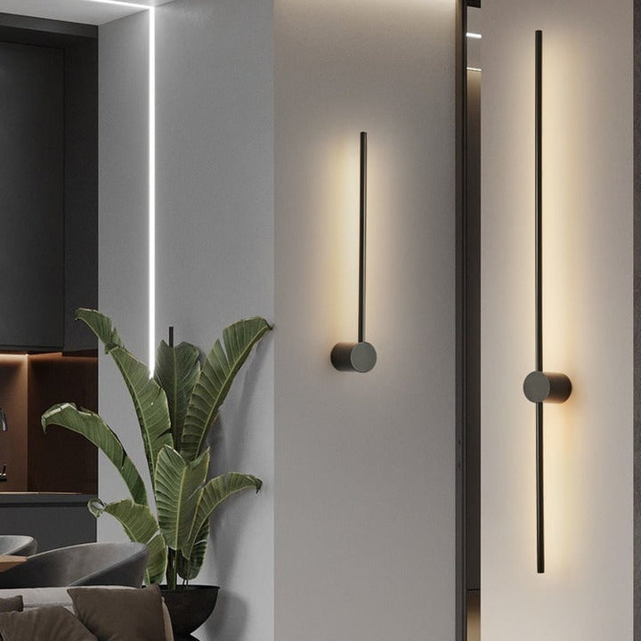 Moderne eigentijdse lineaire LED-wandlamp met indirecte achtergrondverlichting