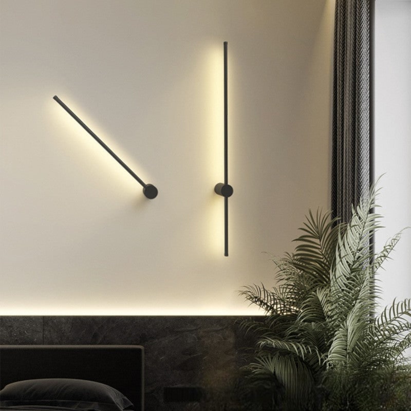Moderne eigentijdse lineaire LED-wandlamp met indirecte achtergrondverlichting