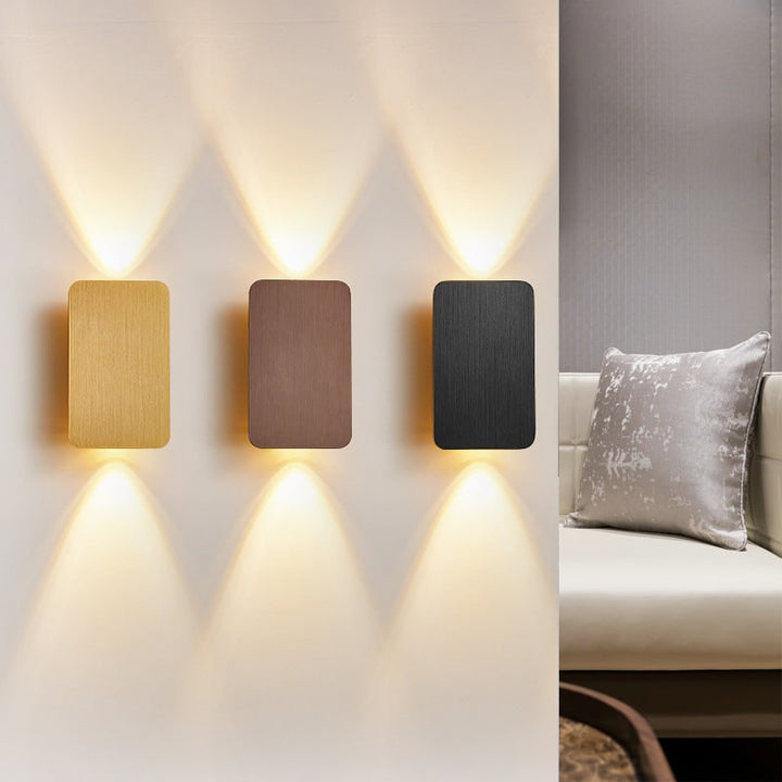Moderne eigentijdse wandlamp LED rechthoekig opbouw metalen armatuur binnen