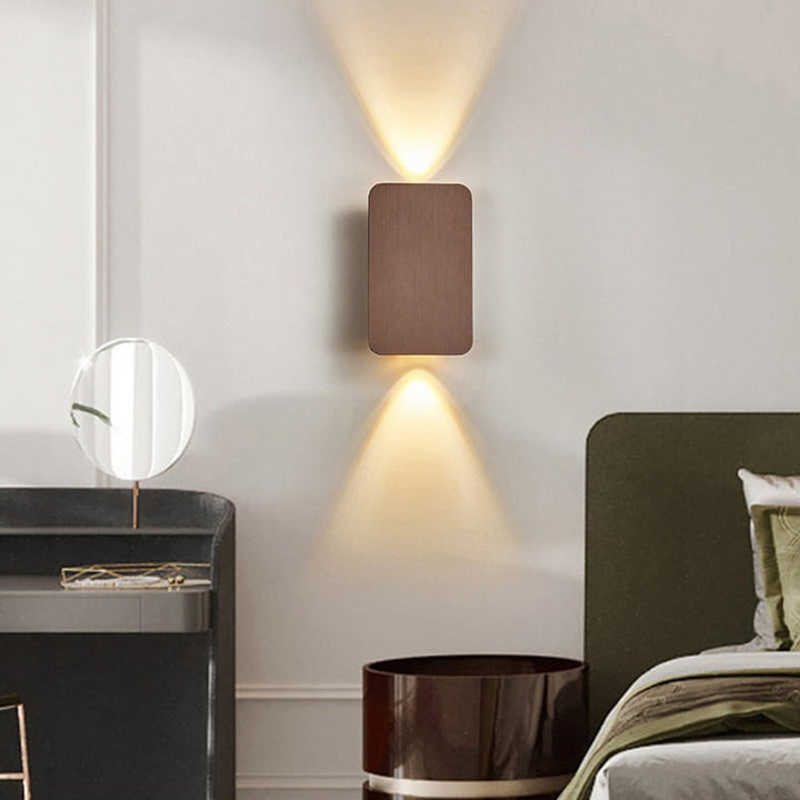 Moderne eigentijdse wandlamp LED rechthoekig opbouw metalen armatuur binnen
