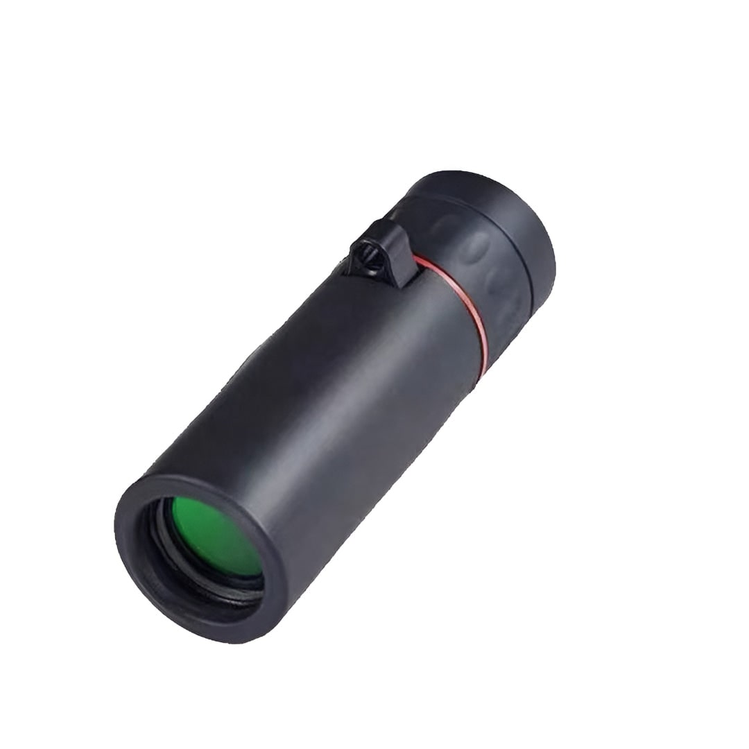 Monoculaire telescoop zakformaat draagbaar met smartphone-adapter en matzwarte afwerking compact