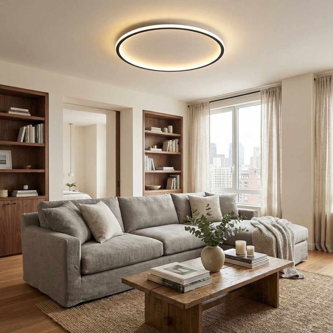 Scandinavische ronde plafondlamp met led-verlichting