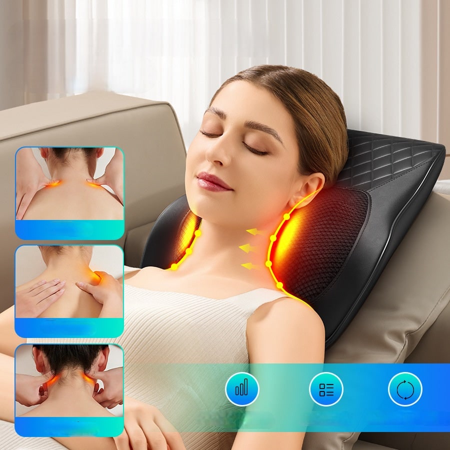 Nekmassageapparaat en massagekussen met shiatsu en verwarmd kussen voor verlichting van de schouders