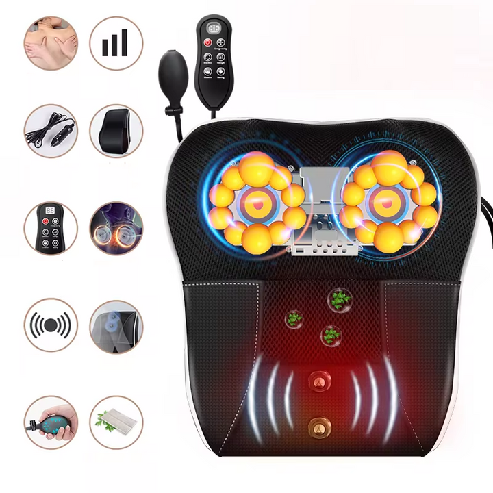 Nekmassageapparaat en massagekussen met shiatsu en verwarmd kussen voor verlichting van de schouders