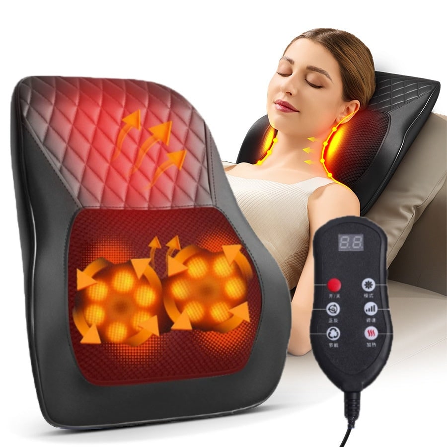 Nekmassageapparaat en massagekussen met shiatsu en verwarmd kussen voor verlichting van de schouders