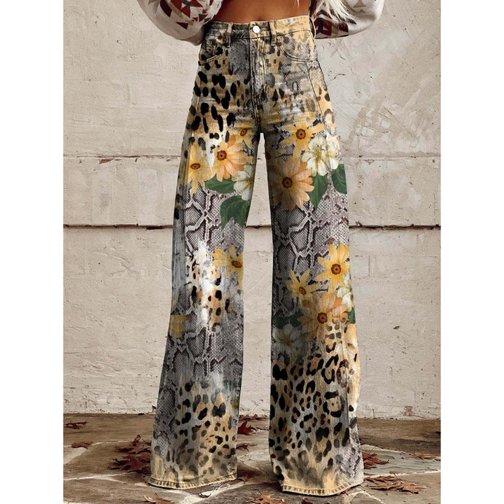 Dames Lange Broek – Ritan Bloemen- en Effen Prints