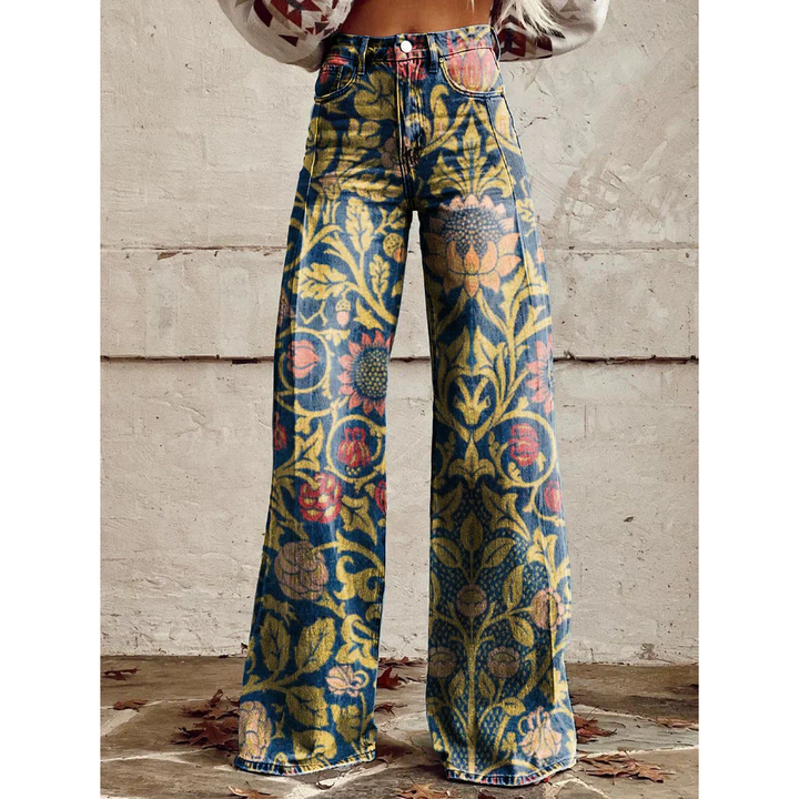 Dames Lange Broek – Ritan Bloemen- en Effen Prints