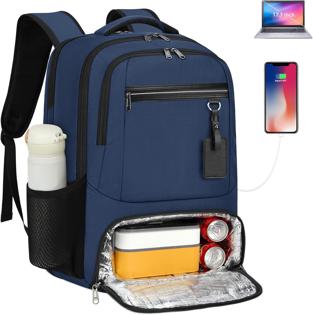 Waterdichte Laptop & Lunch Rugzak met USB Poort – Multi-Vak Reistas Valtor