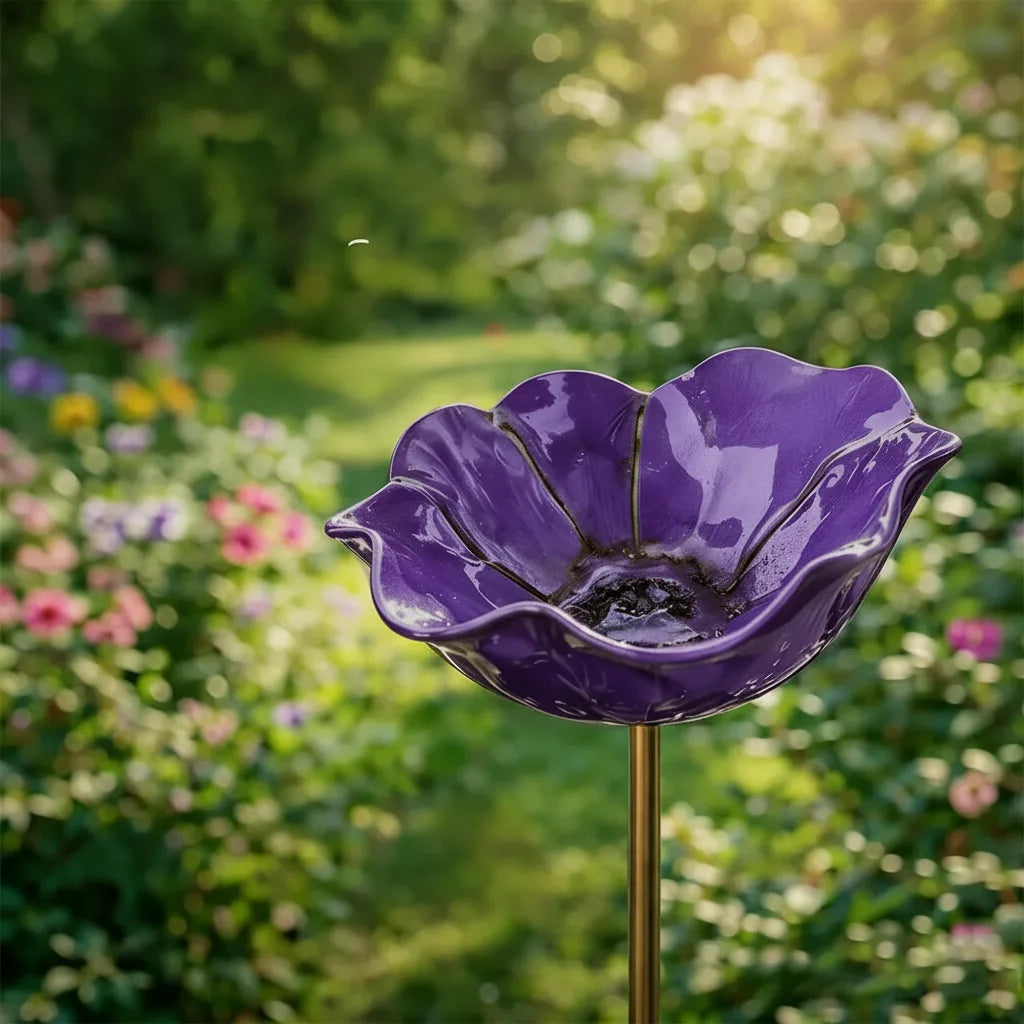 Metalen klaproos-vogeldrinkplaats-stekker – tuin- en balkondecoratie, 60 cm