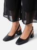 Leren Slingback Pumps voor Dames met Vierkante Neus en Blokhak