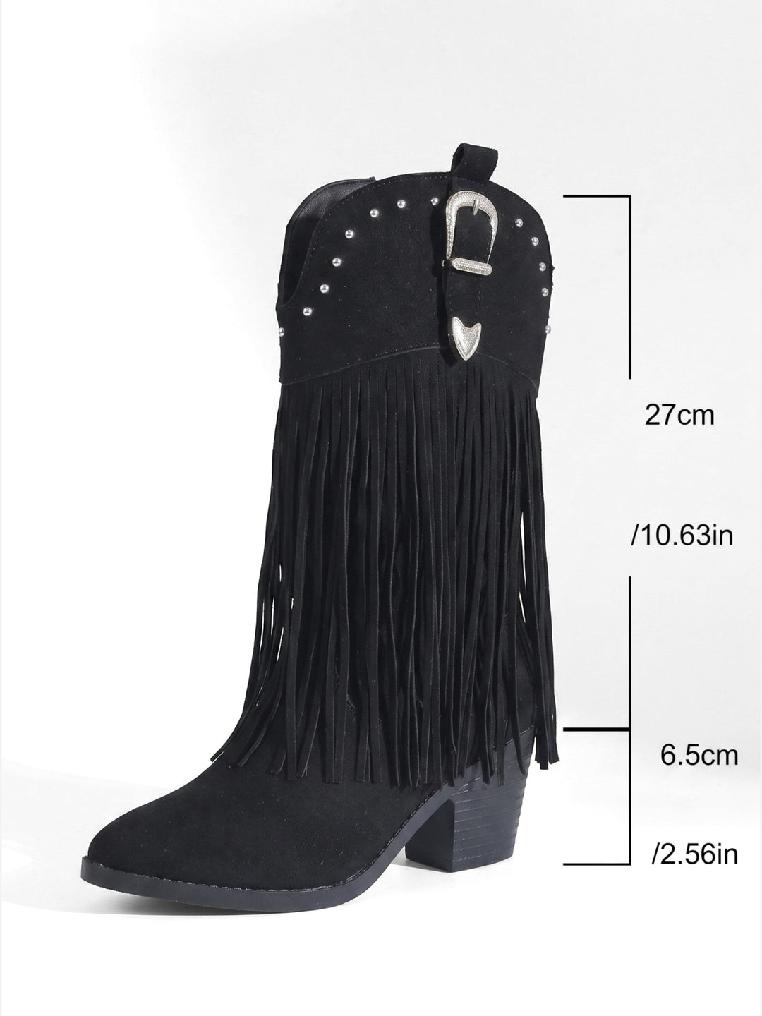 Imitatiesuède Cowboylaarzen voor Dames met Franjes en Studs