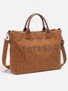 Ribfluwelen Shopper voor Dames met Letters