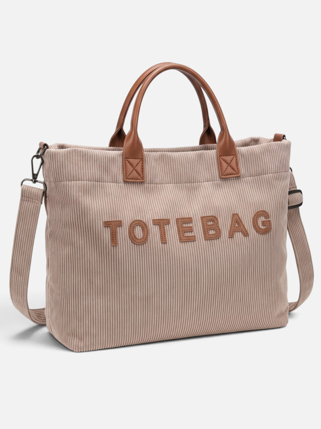 Ribfluwelen Shopper voor Dames met Letters