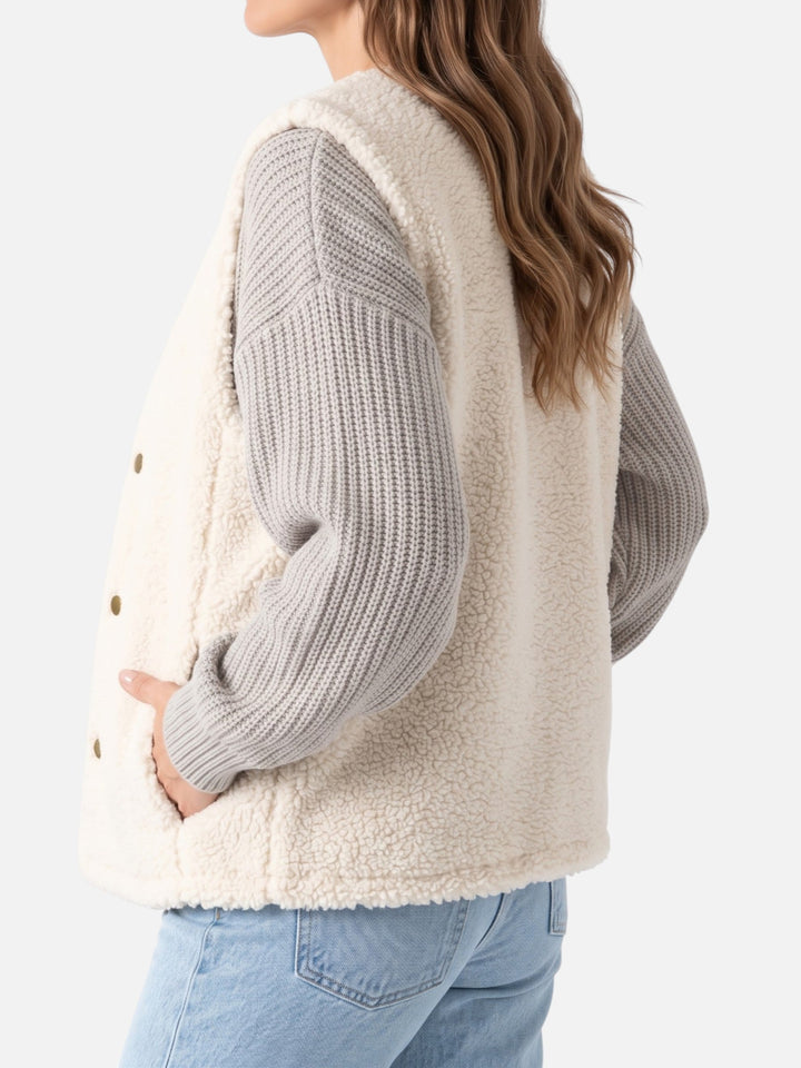 Sherpa Bodywarmer voor Dames met Knopen