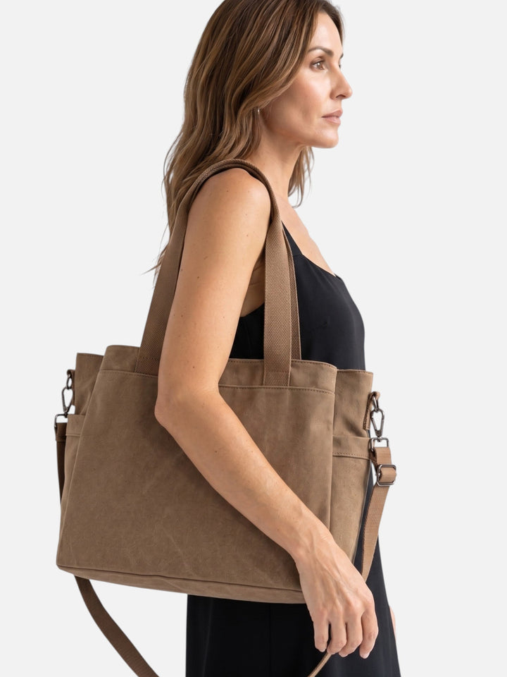 Canvas Shopper voor Dames met Afneembare Schouderband