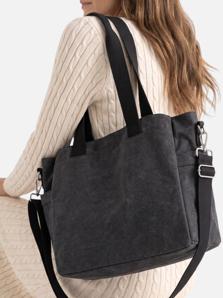 Canvas Shopper voor Dames met Afneembare Schouderband