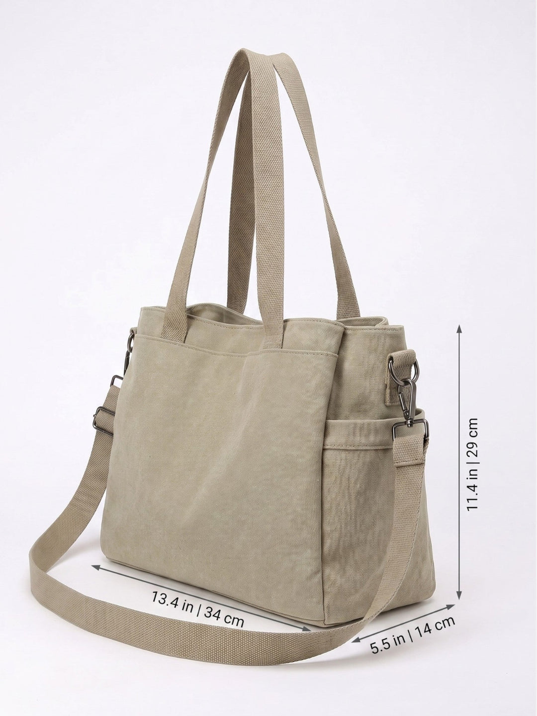 Canvas Shopper voor Dames met Afneembare Schouderband
