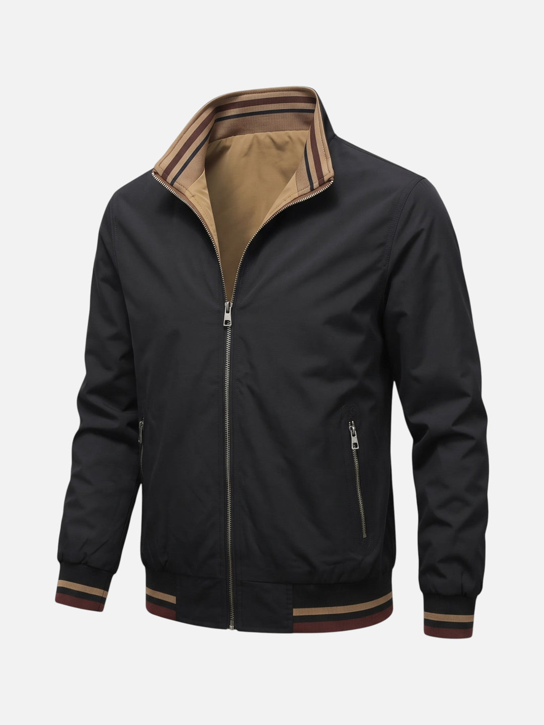 Harrington Jas voor Heren met Strepen en Rits