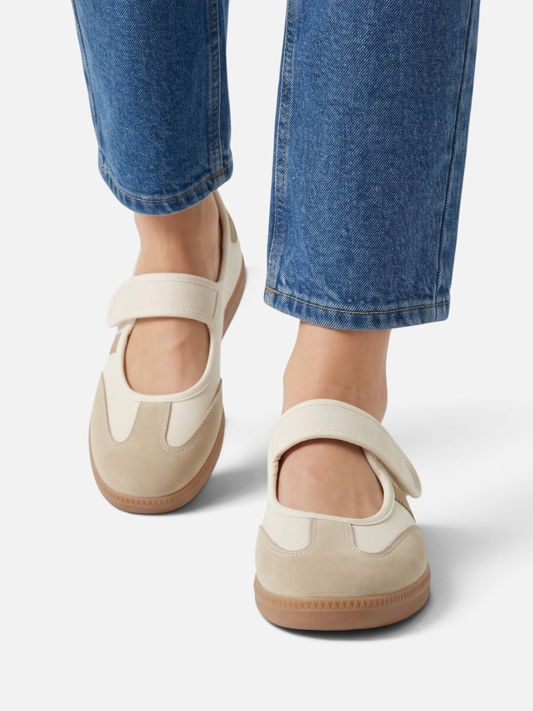 Mary Jane Sneakers voor Dames met Contrasterende Strepen