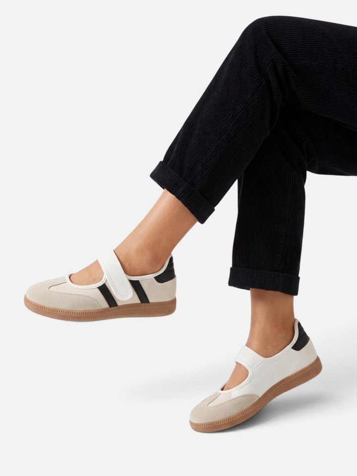 Mary Jane Sneakers voor Dames met Contrasterende Strepen