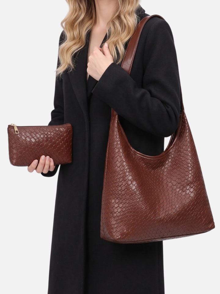 Gevlochten Hobo Tas voor Dames met Etui