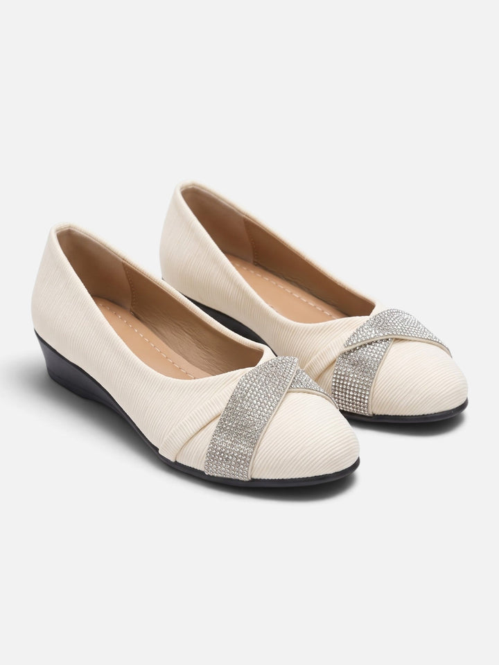 Imitatiesuède Ballerina's voor Dames met Strass Strik