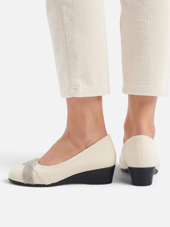 Imitatiesuède Ballerina's voor Dames met Strass Strik