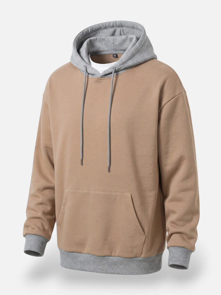 Tweekleurige Hoodie voor Heren met Trekkoord