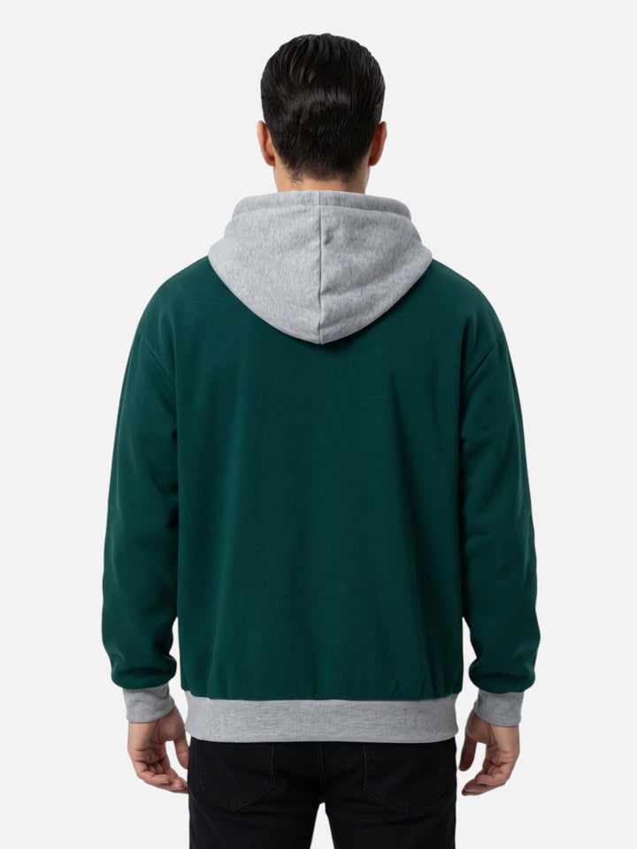Tweekleurige Hoodie voor Heren met Trekkoord