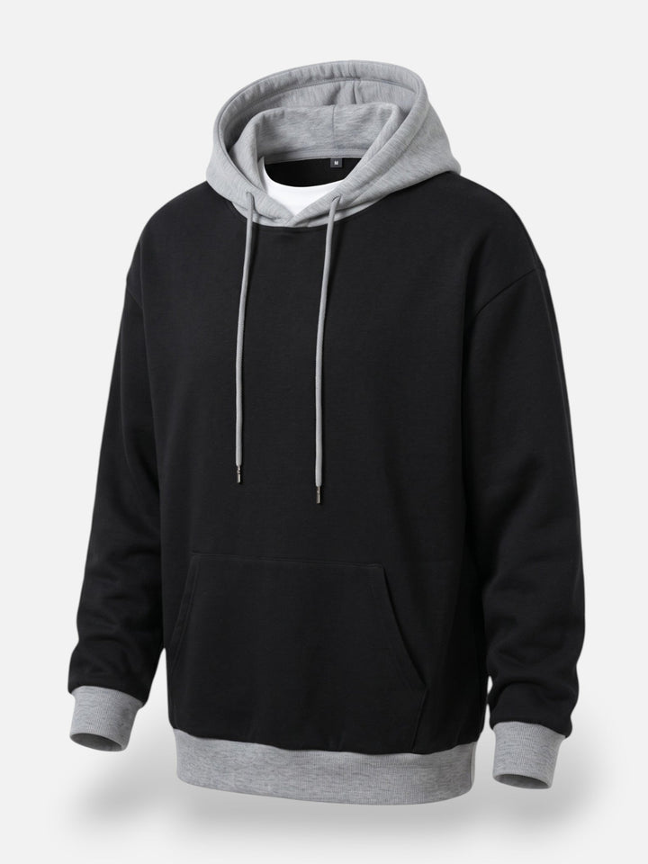 Tweekleurige Hoodie voor Heren met Trekkoord