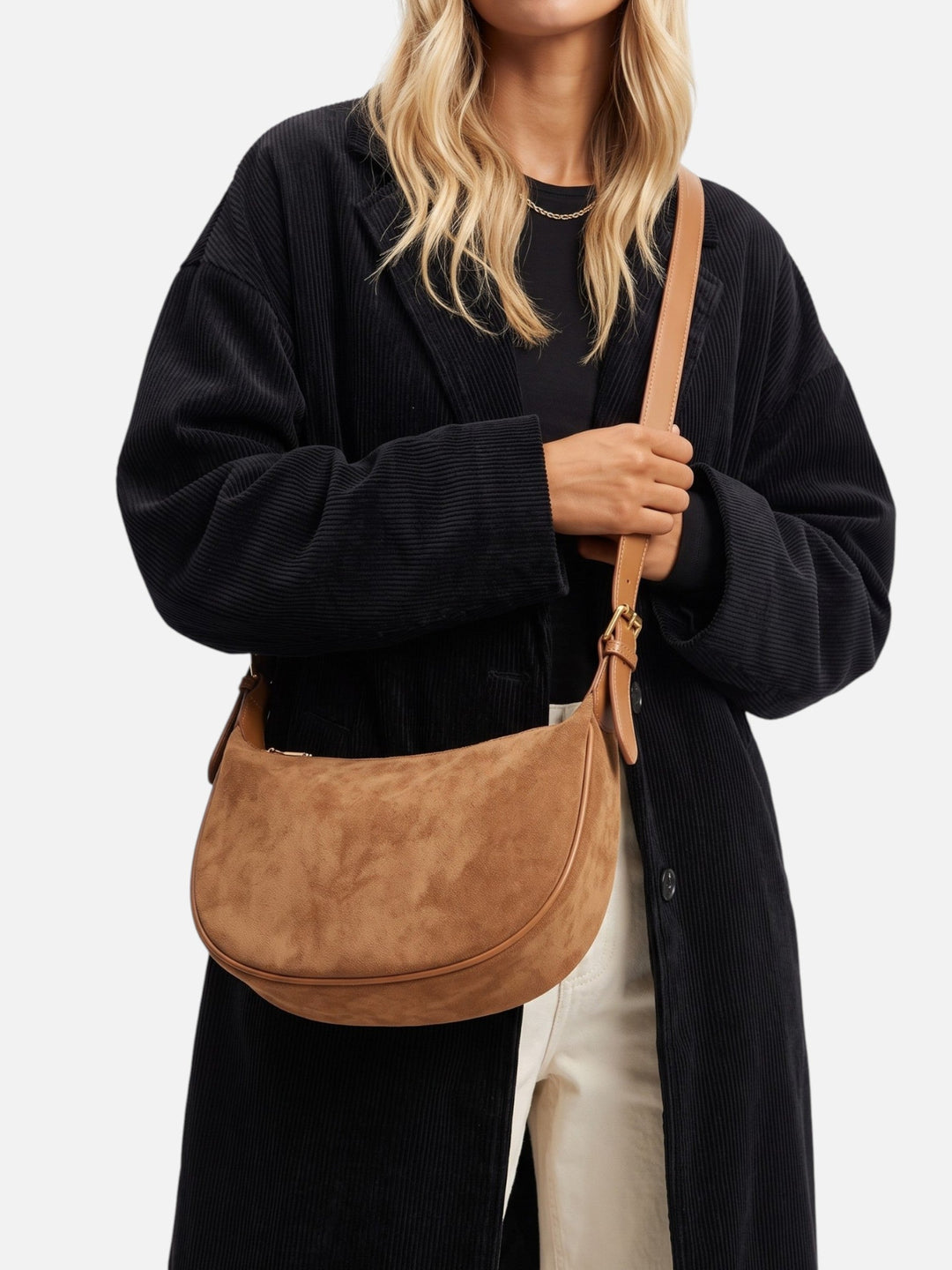 Imitatiesuède Hobo Tas voor Dames met Rits