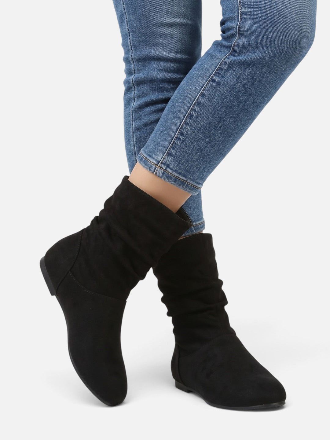 Imitatiesuède Slouchy Laarzen voor Dames tot Halverwege de Kuit