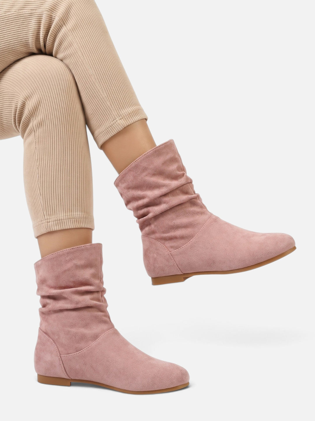 Imitatiesuède Slouchy Laarzen voor Dames tot Halverwege de Kuit